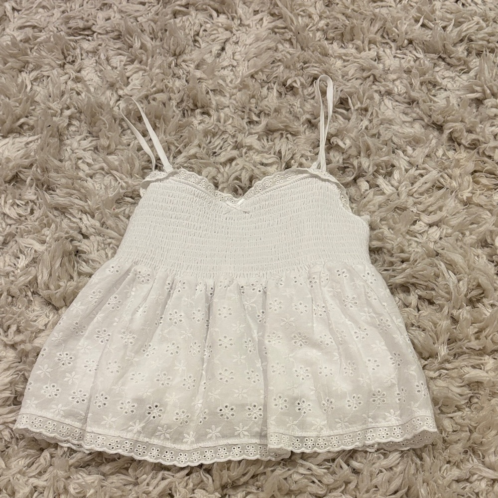 Pacsun White Eyelet Lace Cami Top